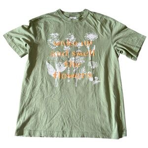 H&M Olive Floral Graphic Tee